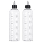 Applicator Bottle for Hair, 16.9oz Hair Applicator Bottle 2 Packs, Hair Color Bottle Applicator with Ratio Graduated Scale, Hair Dye Bottle Applicator with Twist Top Cap