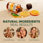 KUKKA Sweet Orange Essential Oils - 0.34 Fl Oz - for Hair, Skin, Diffuser, Aromatherapy & DIY Soap Making Scent