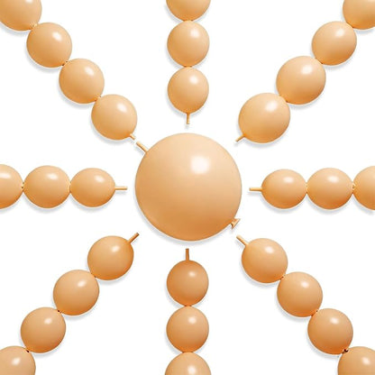 PartyWoo Nude Linking Balloons 100pcs 6 Inch Beige Tan Link Balloons | by PartyWoo