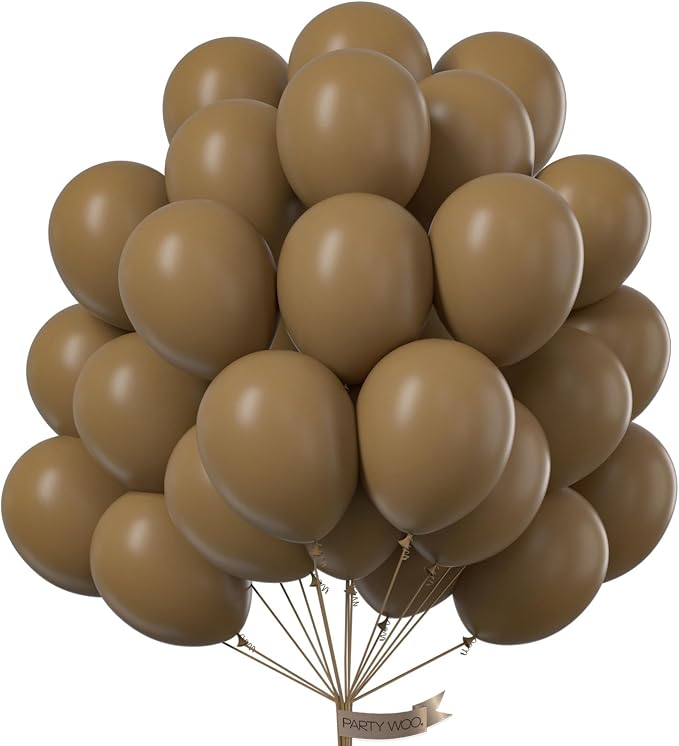 PartyWoo Brown Balloons 100pcs Boho Neutral Coffee Tan Fall Color | 12 Inch by PartyWoo