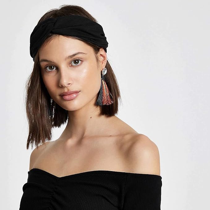 Huachi Turban Headbands for Women Trendy, Wide Women Head Bands, Fall Fashion Must Haves Thick Boho Stretchy Hair Bands Non Slip for Girls Yoga Workout Fashion Hair Accessories, Solid Color