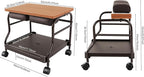 Beauty Salon Nail or Foot Bath Spa, 2Tier Portable Esthetician Trolley Cart Pedicure Manicure Funiture Massage Table Salon Supplies with 4 Wheels for Foot Rest, Hair Salons, Home (Coffee)