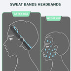 Athletic Headbands for Women, Moisture Wicking Sweatbands, Non-Slip Elastic Sports Hair Bands for Running, Workout, Yoga, Basketball, Tennis, Exercise