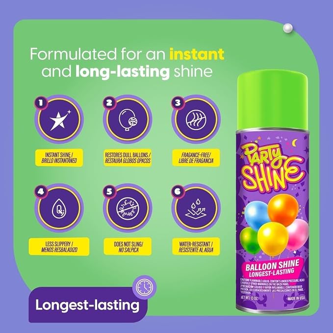 Party Shine Balloon Shine Spray, Silicone Spray - Image 3