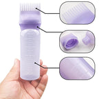 4 PCS Root Comb Applicator Bottle,Hair Oil Applicator Bottle for Hair Dye Shampoos Salons.6oz（purple）