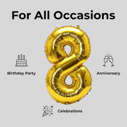 YPSelected 32 Inch Large Foil Helium Number Balloon Birthday Wedding Party 0-9 - Image 5