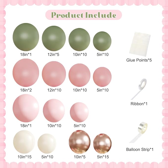Pink and Green Balloon Arch Kit - Image 5