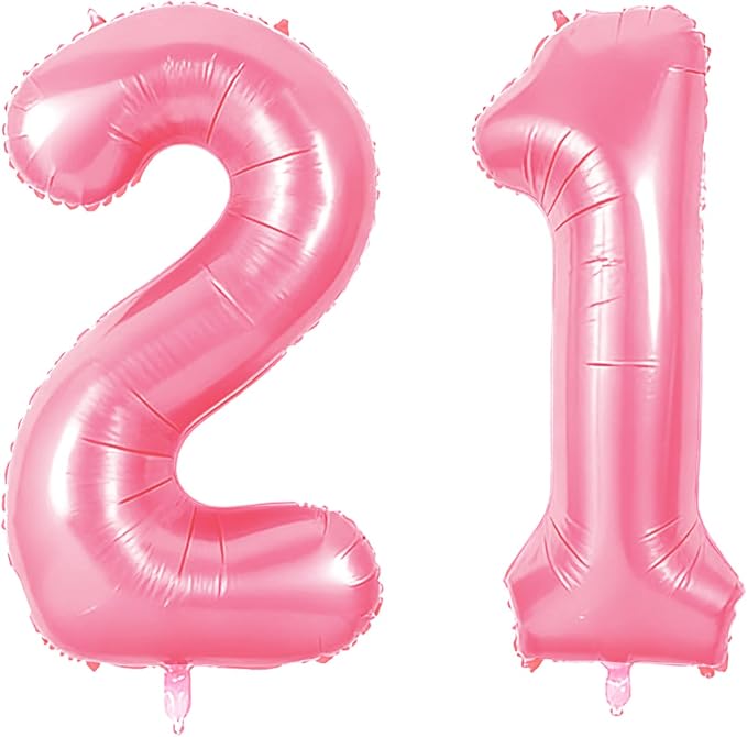 Number 21 Balloons for 21st Birthday Party Decorations, 0-100 Large No.21 by Joycard
