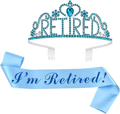 JETKONG Retirement Party Decorations Retired Tiara/Crown, Retired Sash by JETKONG