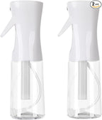 Spray Bottles For Hair, continuous spray bottle (200ml/6.8oz 2Pack) used for hair design, plants, cleaning, hair care and skin care, etc. – empty, reusable.（White）