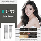 PureStyle 100g Professional Permanent Hair Color Dye Cream Ammonia Free, Long Lasting Cold Brown Color, Natural Shine, For All Hair Types Easy At Home Application (S4/75 Cold Brown)