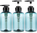 Segbeauty Shampoo and Conditioner Dispensers, 10oz Refillable Pump Bottles for Shower 300ml Body Wash Shampoo Dispenser 3 Packs Empty Plastic Press Bathroom Liquid Body Soap Gel Lotion Dispenser Blue