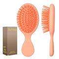 Mini Hair Bursh for Women Men and Kids, Protable Travel Size Hair Brush for Pockets Purse backpack, Mini Detangler Brush for All Hair Types, Small Hair Brush for Detangling (1 Pack-Orange)