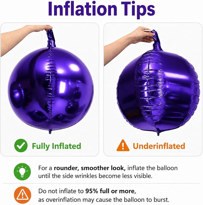 Purple Round Foil Balloons - Image 4