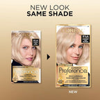 L'Oreal Paris Superior Preference Luminous Fade-Defying Permanent Hair Color, Hair Dye For Up to 9 Weeks of Radiance, Lightest Ash Blonde 9.5A, 1 Hair Dye Kit