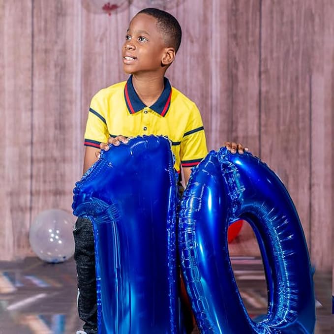 40 inch Navy Blue Number Balloon Dark Blue 0 Balloons Giant Foil Helium - Image 4
