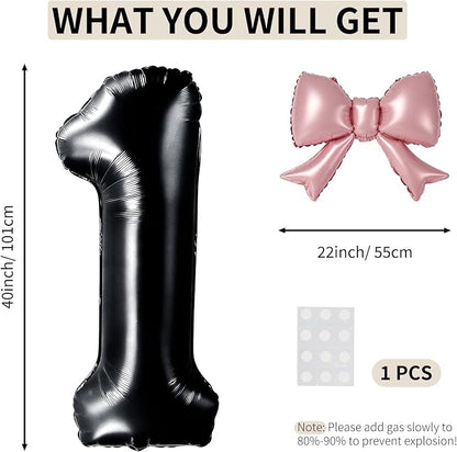 40 Inch Black Number 1 Balloon - Image 2