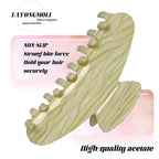 French Hair Claw Clips for Women Grils,4 Inch Strong Hold No Slip Grip Accessories Acetate Material,Not Easily Damaged,Thick or Thin Hair (Yellow)
