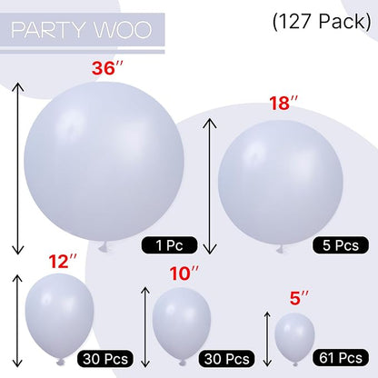 PartyWoo Dusty Blue Balloons 127pcs Slate Blue Boho Neutral Color | 36 18 12 10 - Image 6