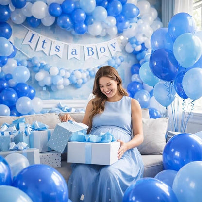 Blue Balloons Latex Balloons 100 Pack, 12 Inch Round Helium Light Blue Party - Image 2