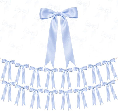 2 Strings Blue Bow Garland Banner Decorations by HILAVO