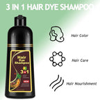 Hair Dye Shampoo 3 in 1, Light Brown Hair Dye 16.9 FL Oz, Hair Shampoo, Semi-Permanent Hair Color Shampoo, Lasts 30 Days (Light Brown)