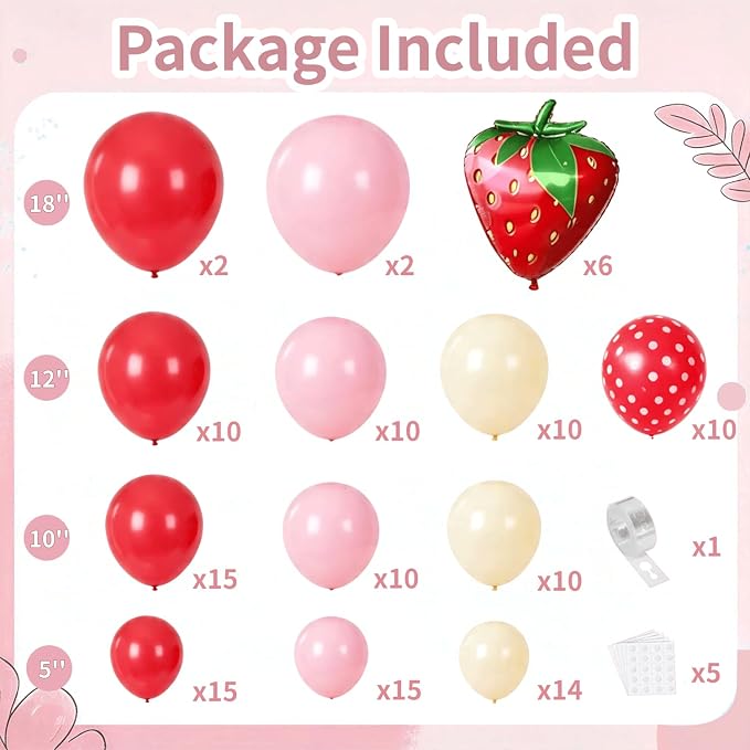 Strawberry Balloon Arch Kit - Image 2