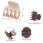 6 Pcs Hair Clips Small Claw Clips for Thin Hair Medium Matte Non-slip Hair Accessories for Women and Girls (Brown Blue)