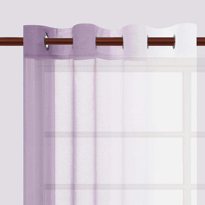 DWCN Ombre Faux Linen Extra Long Sheer Curtains - Image 4