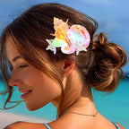 JAKAWIN Light Up Mermaid Hair Accessories Seashell Hair Clips Ocean Starfish Clip for Women