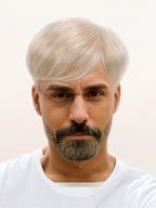 H&Bwig Men Short Toppers Hairpiece Clip in Hair Extensions for Covering White Loss Hair Toupee (Blonde6063#613)
