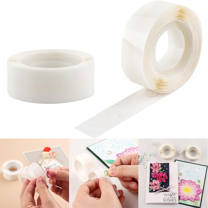 600PCS Point Dots Balloon Glue Removable Adhesive Point Tape, 2Rolls Double by CYFUNDESIGN