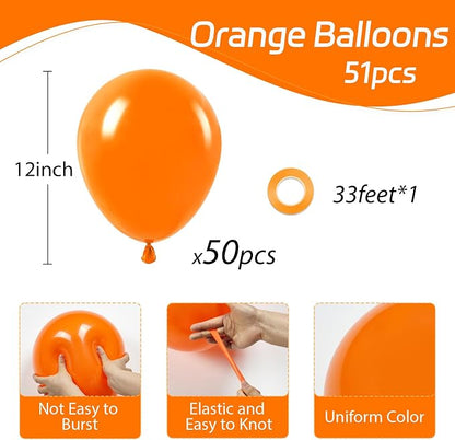 Orange Balloons 12 inch, Birthday Party Decorations - Image 2