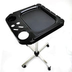 Aluminium Salon Instrument Tray, Height Adjustable Trolley Cart Tray Station on Wheels for Salon Tattoo Spa Beauty Service Holder Tool Storage (Silver,Style 4)