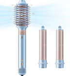 Webeauty Hot Air Styler, Blow Dryer Brush, Auto Hair Wrap Curling Irons Hot Air Brush Negative Ionic Airflow Hair Curlers, Multi Styler for Volumizing, Straight, Wavy, Curly Hair, Blue Pink