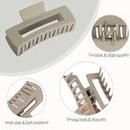 4.1 Inch Large Hair Clips 8 Pcs Square Claw Clips for Thick Hair Big Hair Claw Clips Acrylic Banana Jaw Clips Hair Accessories for Women and Girls -Regular