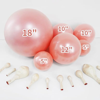 Double Stuffed Pearl Dusty Pink balloons Different Size 115Pcs 5/10/12/18 Inch - Image 4