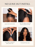 YIROO V Part Wig Yaki Straight Human Hair Wigs for Black Women Upgrade Upart Wig No Leave Out 12A Glueless Kinky Straight 18 Inch