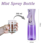 Spray Bottle for Hair (6.8OZ /200ML) Continuous Ultra Fine Mist Sprayer for Hair, Salons, Barber, Plants, Skin Care, Cleaning 1 Pack CLEAR PURPLE
