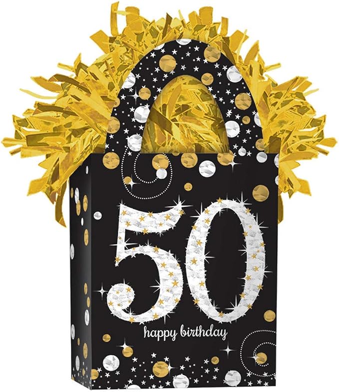 Sparkling Celebration 50 Mini Tote Cardstock and Foil Balloon Weight by AmscanPartySupplies