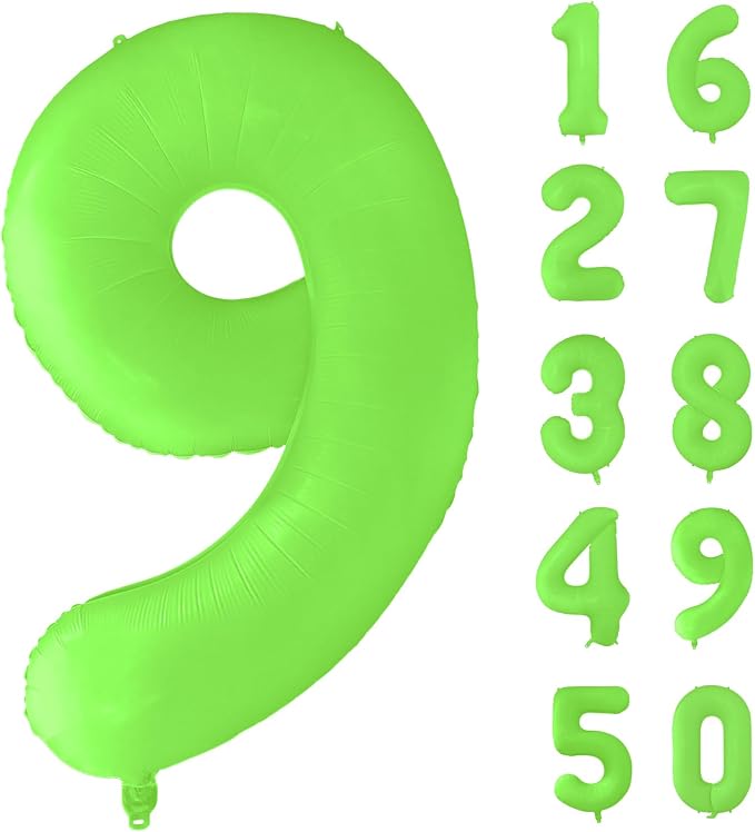 Fluorescent Green Number Balloon 40 inch Giant Foil Helium Balloons Green by Yeodong