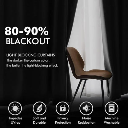 MIULEE Velvet Curtains Halloween Black 52 x 63 Inch Length Set of 2 | Grommet - Image 4