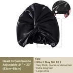 ZIMASILK 22 Momme Adjustable 100% Mulberry Silk Bonnet for Sleeping Women, Silk Hair Wrap for Hair Protection, That Reduces Falling off (1Pc, Black)