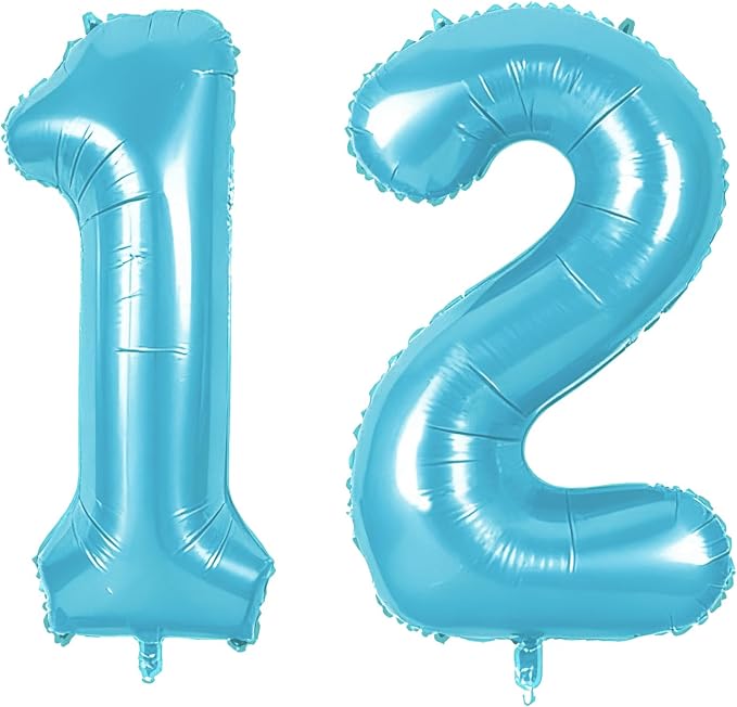 Number 12 Balloons for 12th Birthday Party Decorations, 0-100 Large No.12 by Joycard