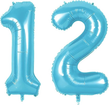 Number 12 Balloons for 12th Birthday Party Decorations, 0-100 Large No.12 by Joycard