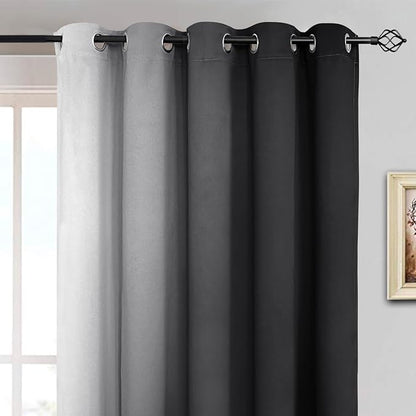 Yakamok Ombre Curtains Black and Greyish White - Image 3