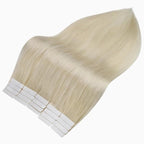 Full Shine Tape in Extensions Color 60 Platinum Blonde Tape in Hair Extensions Human Hair 16 Inch Invisible Tape in Hair Extensions Human Hair Skin Weft Hair Extensions Tape in 50G 20 Pcs Remy Hair