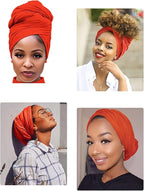 Harewom Head Wraps for Black Women Stretch Head Scarf Long African Hair Wraps Turban Headwraps Jersey Headbands