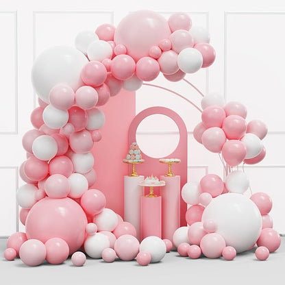 YMSZ Pink and White Balloons Arch Kit, Bridal Shower, Baby Shower, Valentines by YMSZ