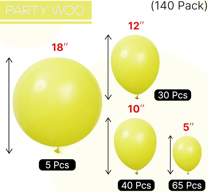 PartyWoo Lime Balloons 140pcs Green Light Pastel Kelly Green Color | 18 12 10 5 - Image 6